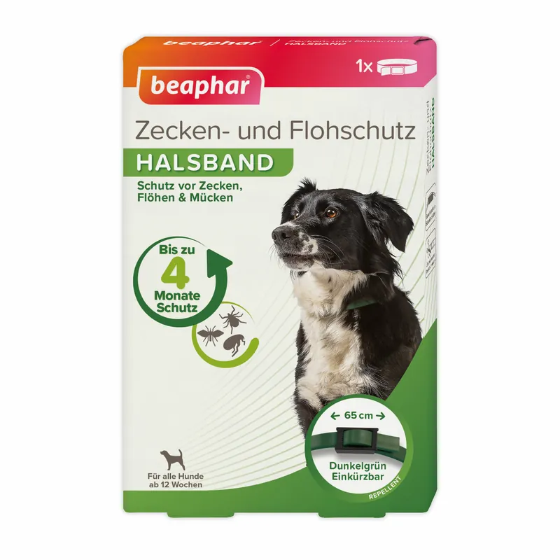 Neu beaphar Zecken- und Flohschutz Halsband Hund 65 cm
